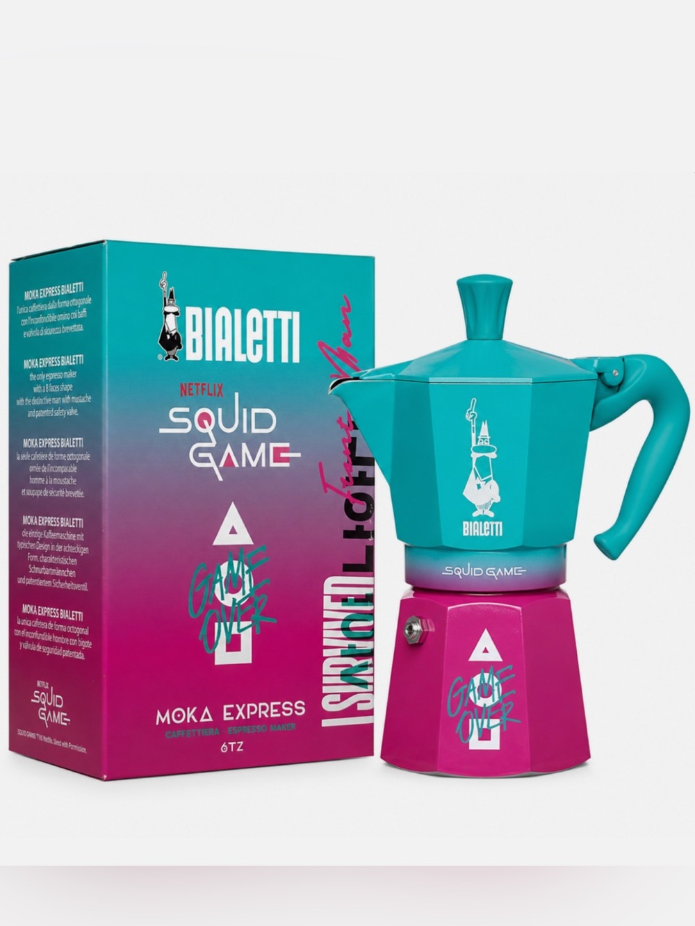 NWT Bialetti Squid Game limited edition Moka Express coffee maker